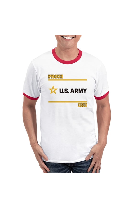 - Proud Army Dad Black And Gold T Shirt - 100% Cotton Ringed T-Shirt