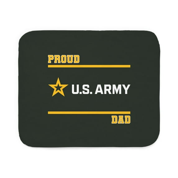 CafePress - Proud Army Dad White And Gold - Sherpa Fleece Throw Blanket 60" x 50"