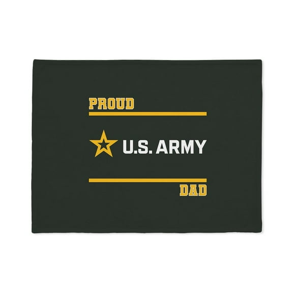 CafePress - Proud Army Dad White And Gold - Soft Fleece Throw Stadium Blanket, 30"x40"