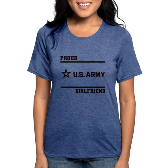CafePress - Proud Army Girlfriend Black T Shirt - Womens Tri-blend T-Shirt