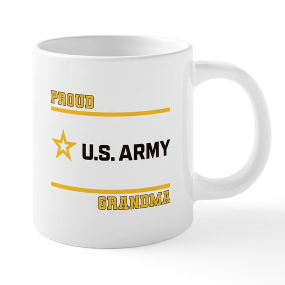 CafePress - Proud Army Grandma Black And Gold Mugs - 20 Oz White Ceramic Mega Mug