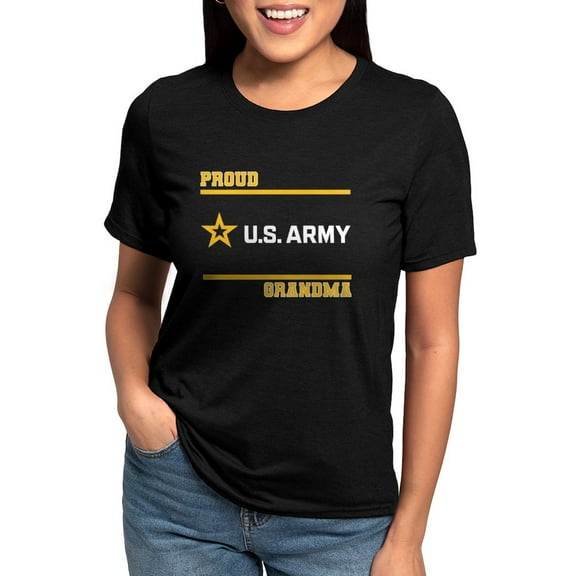 CafePress - Proud Army Grandma White And Gold T Shirt - Womens Tri-blend T-Shirt