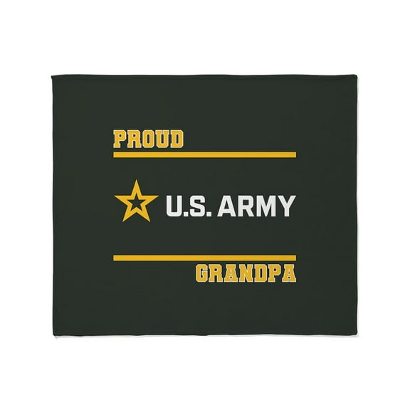 CafePress - Proud Army Grandpa White And Gold - Soft Fleece Throw Blanket, 50"x60" for All Ages
