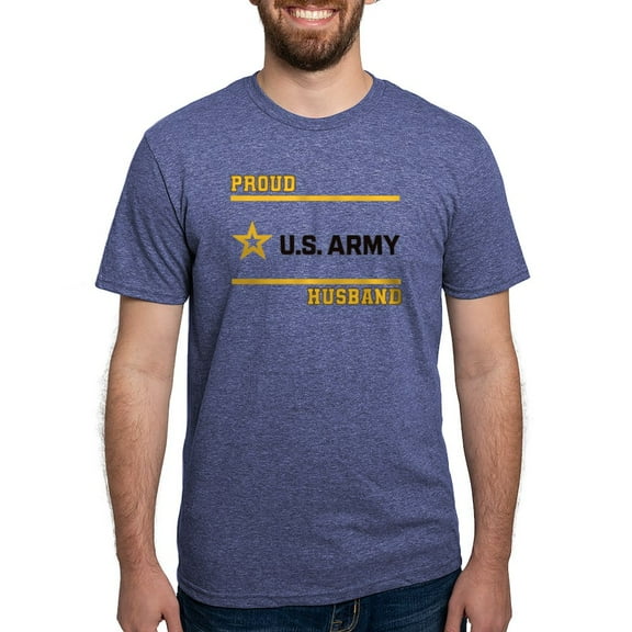 CafePress - Proud Army Husband Black And Gold T Shirt - Mens Tri-blend T-Shirt