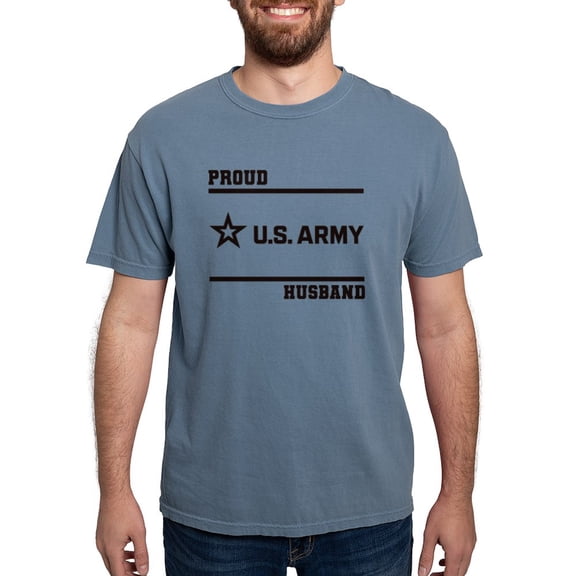CafePress - Proud Army Husband Black T Shirt - Mens Comfort Colors Shirt