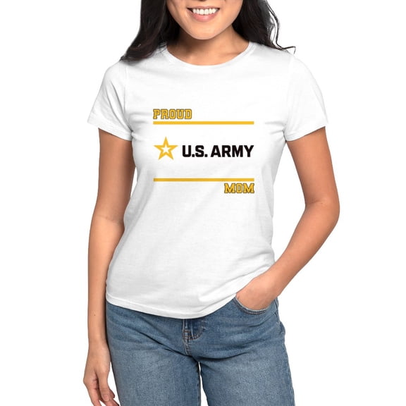 CafePress - Proud Army Mom Black And Gold T Shirt - Women's Classic T-Shirt