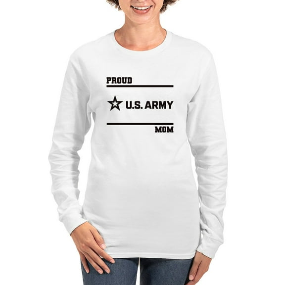 CafePress - Proud Army Mom Black Long Sleeve T Shirt - Women's Long Sleeve Graphic Casual T-Shirt