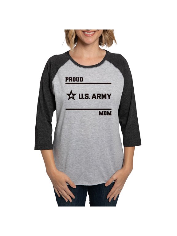 - Proud Army Mom Black Long Sleeve T Shirt - Womens Baseball Tee