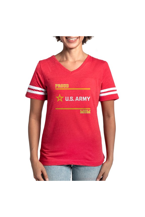 - Proud Army Mom White And Gold T Shirt - Womens Football Shirt