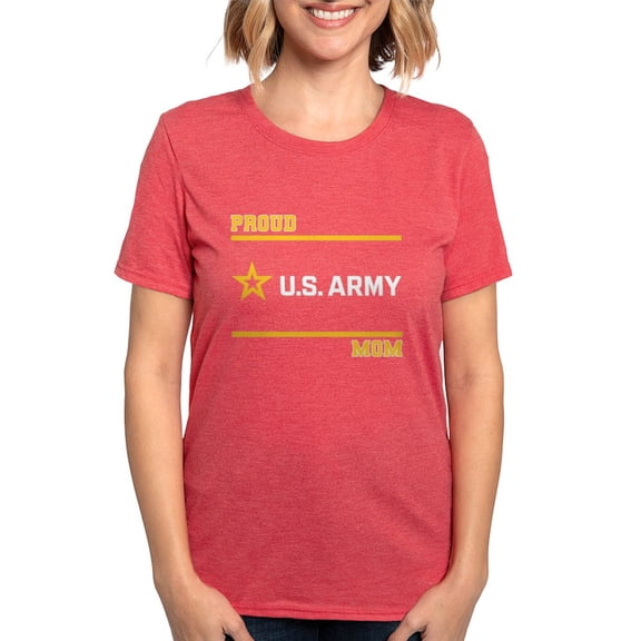 CafePress - Proud Army Mom White And Gold T Shirt - Womens Tri-blend T-Shirt