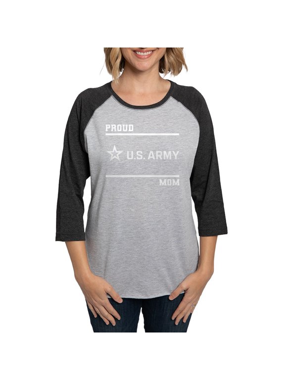 - Proud Army Mom White Long Sleeve T Shirt - Womens Baseball Tee