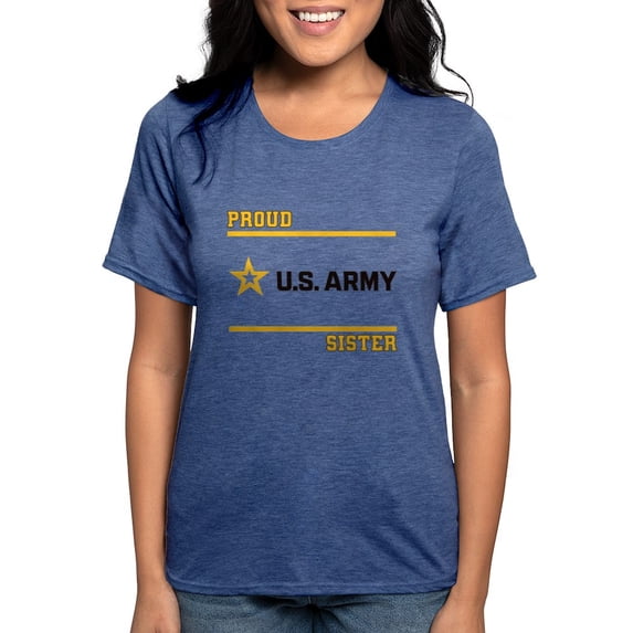 CafePress - Proud Army Sister Black And Gold T Shirt - Womens Tri-blend T-Shirt