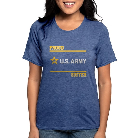 CafePress - Proud Army Sister White And Gold T Shirt - Womens Tri-blend T-Shirt