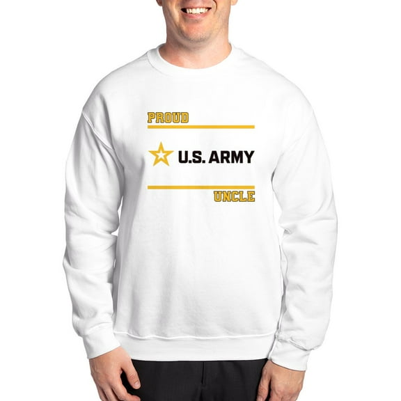 CafePress - Proud Army Uncle Black And Gold Sweatshirt - Crew Neck Sweatshirt