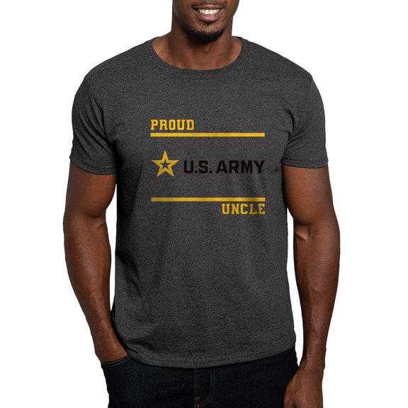 CafePress - Proud Army Uncle Black And Gold T Shirt - Men's Classic Graphic Cotton T-Shirt