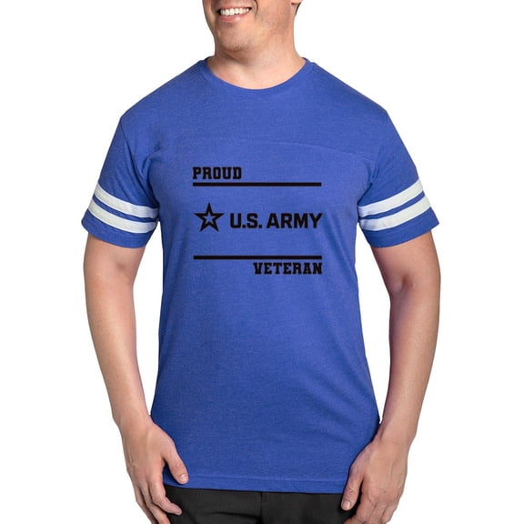 CafePress - Proud Army Veteran Black T Shirt - Mens Football Shirt