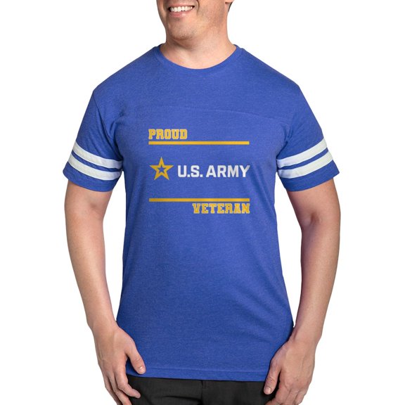 CafePress - Proud Army Veteran White And Gold T Shirt - Mens Football Shirt