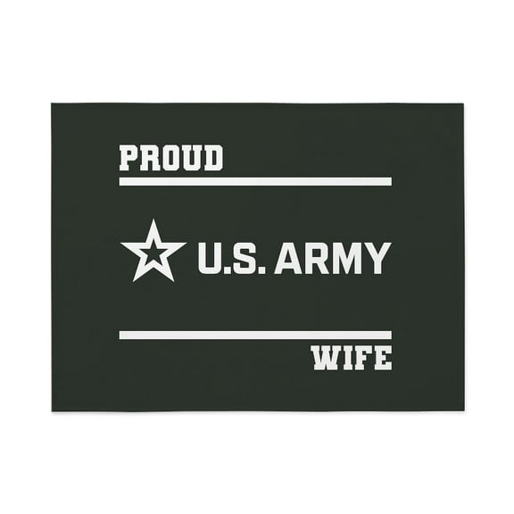CafePress - Proud Army Wife White - Large Plush Fleece Throw Blanket, 80" L x 60" W