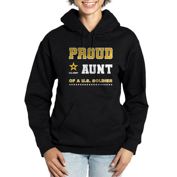 CafePress - Proud Aunt Of A Solider White And Gold Sweatshirt - Pullover Hoodie, Classic & Comfortable Hooded Sweatshirt