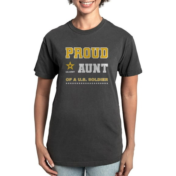 CafePress - Proud Aunt Of A Solider White And Gold T Shirt - Womens Comfort Colors® Shirt