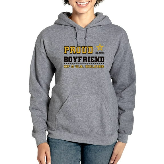 CafePress - Proud Boyfriend Of A Soldier Black And Gold Sweatshirt - Pullover Hoodie, Classic & Comfortable Hooded Sweatshirt