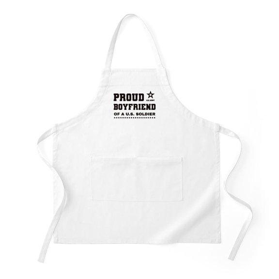CafePress - Proud Boyfriend Of A Soldier Black - Kitchen Apron with Pockets, Grilling Apron, Baking Apron