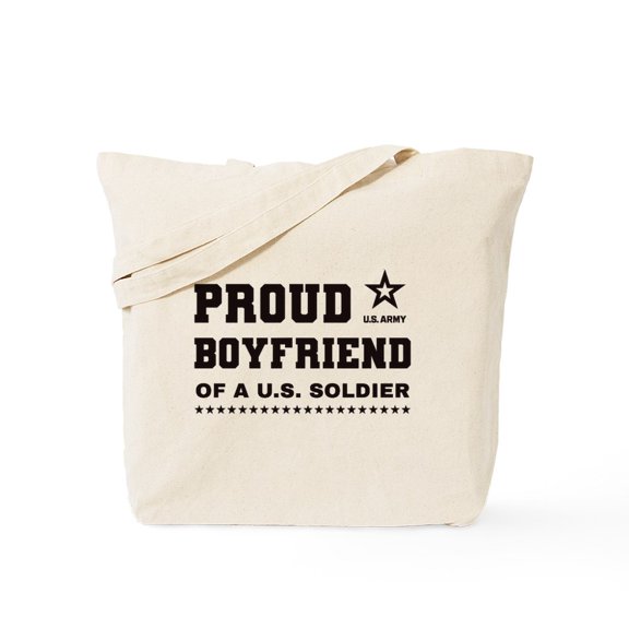 CafePress - Proud Boyfriend Of A Soldier Black - Unisex Canvas Tote Bag, Beige, 1-Piece