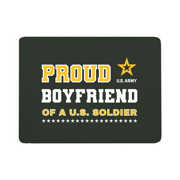 CafePress - Proud Boyfriend Of A Soldier White And Gold - Large Sherpa Fleece Throw Blanket 80" x 60"