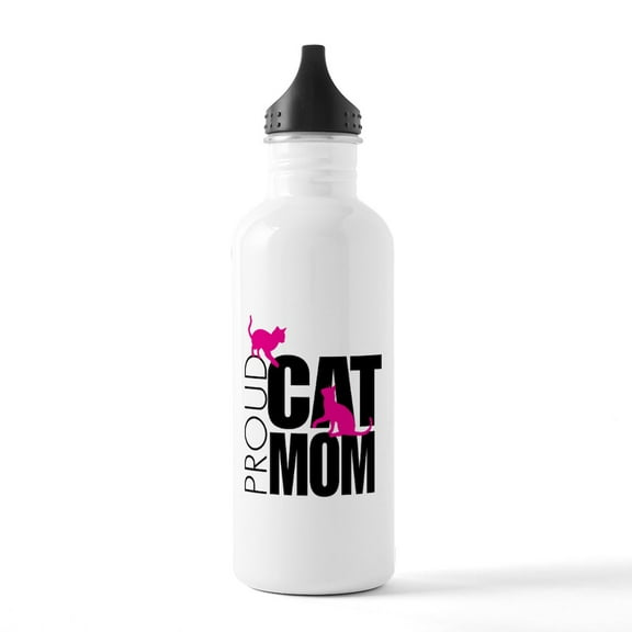 CafePress - Proud Cat Mom Water Bottle - Stainless Steel Water Bottle, Sports Bottle, 1.0L