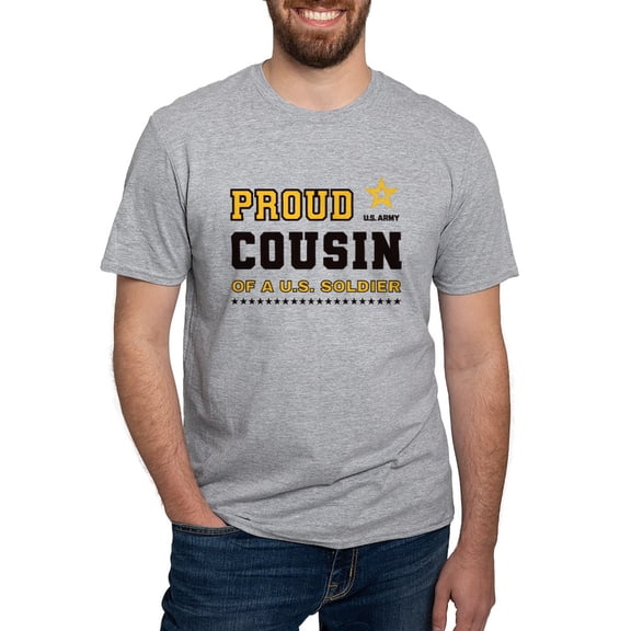 CafePress - Proud Cousin Of A Soldier Black And Gold T Shirt - Fitted T-Shirt, Vintage Fit Soft Cotton Tee