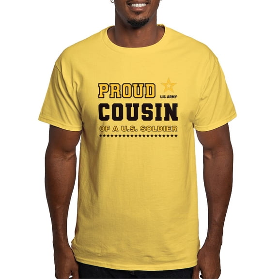 CafePress - Proud Cousin Of A Soldier Black And Gold T Shirt - Men's Classic Graphic T-Shirt