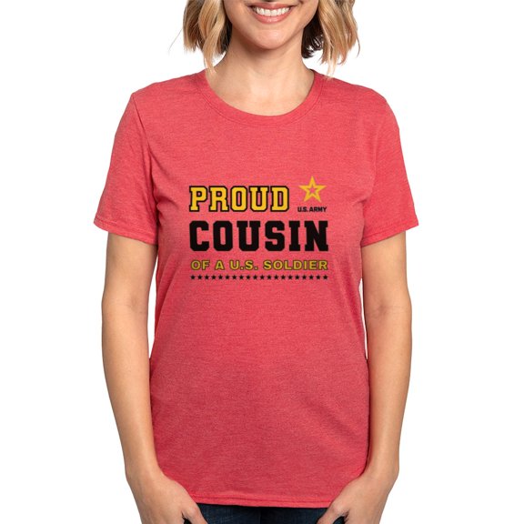 CafePress - Proud Cousin Of A Soldier Black And Gold T Shirt - Womens Tri-blend T-Shirt
