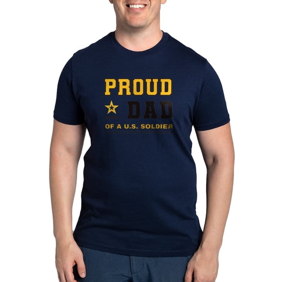CafePress - Proud Dad Of A Soldier Black And Gold Men's Eco Sport T Shirt - Men's Dark Eco Sport T-Shirt