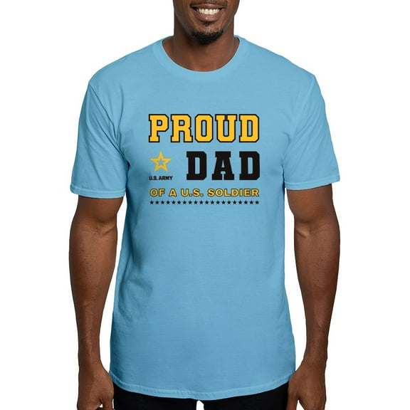 CafePress - Proud Dad Of A Soldier Black And Gold T Shirt - Fitted T-Shirt, Vintage Fit Soft Cotton Tee