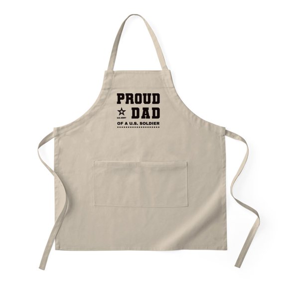 CafePress - Proud Dad Of A Soldier Black - Kitchen Apron with Pockets, Grilling Apron, Baking Apron