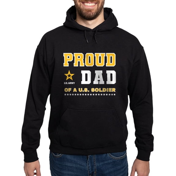 CafePress - Proud Dad Of A Soldier White And Gold Sweatshirt - Pullover Hoodie, Classic, Comfortable Hooded Sweatshirt