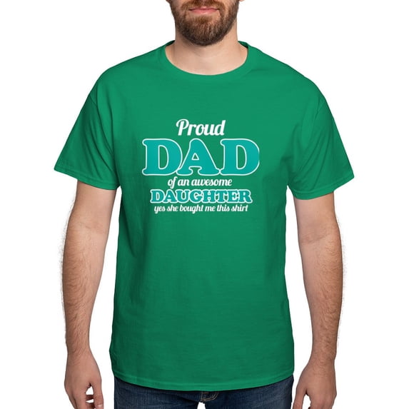 CafePress - Proud Dad Of An Awesome Daughter Dark T Shirt - Men's Classic Graphic Cotton T-Shirt