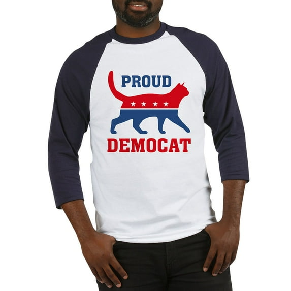 CafePress - Proud Democat Baseball Jersey - Cotton Baseball Jersey, 3/4 Raglan Sleeve Shirt