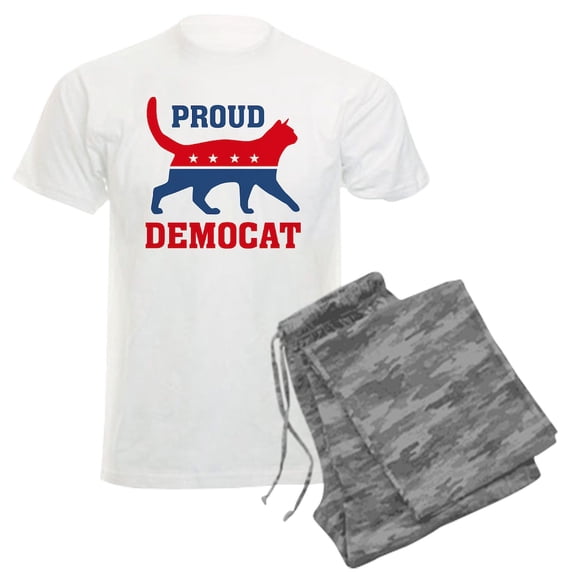 CafePress - Proud Democat Men's Light Pajamas - Men's Light Loose Fit Cotton Pajama Set