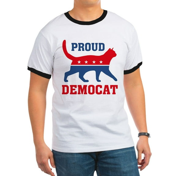 CafePress - Proud Democat Ringer T - 100% Cotton Ringed T-Shirt
