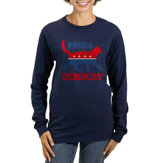 CafePress - Proud Democat Women's Long Sleeve T Shirt - Women's Long Sleeve Graphic Tee Casual Fit