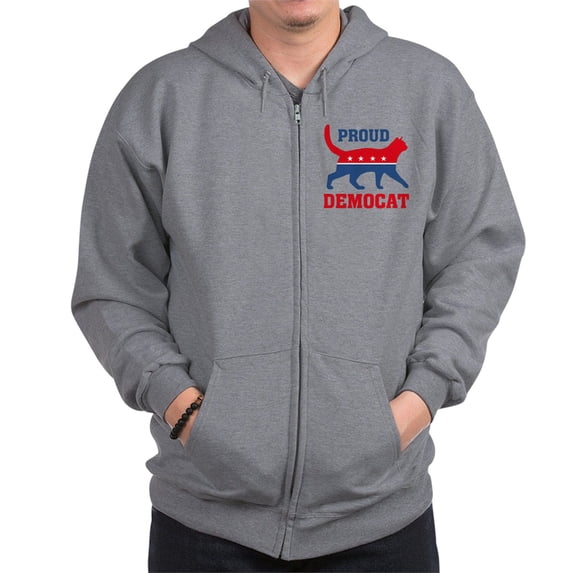 CafePress - Proud Democat Zip Hoodie - Zip Hoodie, Classic Hooded Sweatshirt with Metal Zipper