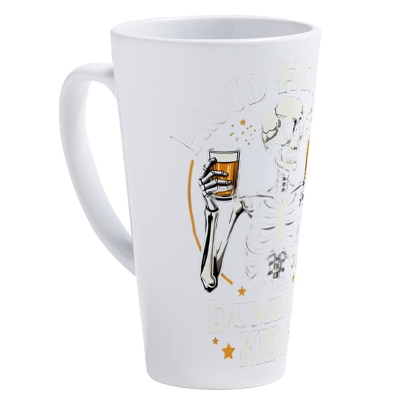 CafePress - Proud Father Of A Few Dumbass Kids - 17 Oz White Ceramic Latte Mug