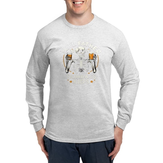 CafePress - Proud Father Of A Few Dumbass Kids Men's Long Sleeve T Shirt - Unisex Cotton Long Sleeve T-Shirt