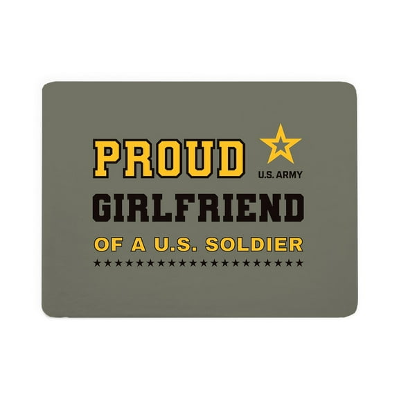 CafePress - Proud Girlfriend Of A Soldier Black And Gold - Large Sherpa Fleece Throw Blanket 80" x 60"
