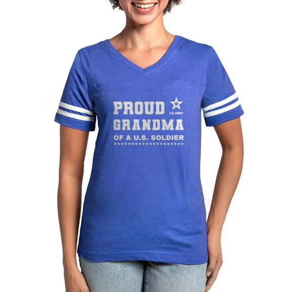 CafePress - Proud Grandma Of A Soldier White T Shirt - Womens Football Shirt