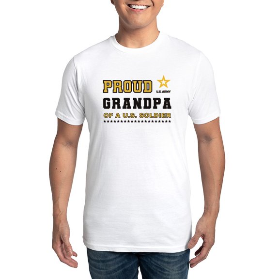 CafePress - Proud Grandpa Of A Soldier Black And Gold Men's Eco Sport T Shirt - Men's Light Eco Sport T-Shirt