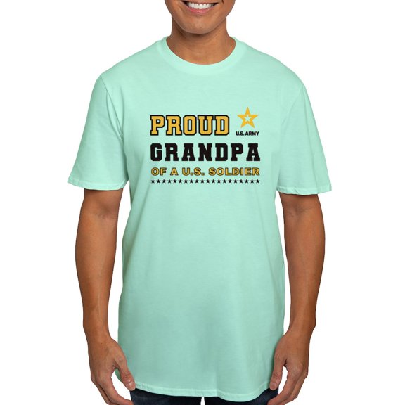 CafePress - Proud Grandpa Of A Soldier Black And Gold T Shirt - Men's Fitted T-Shirt