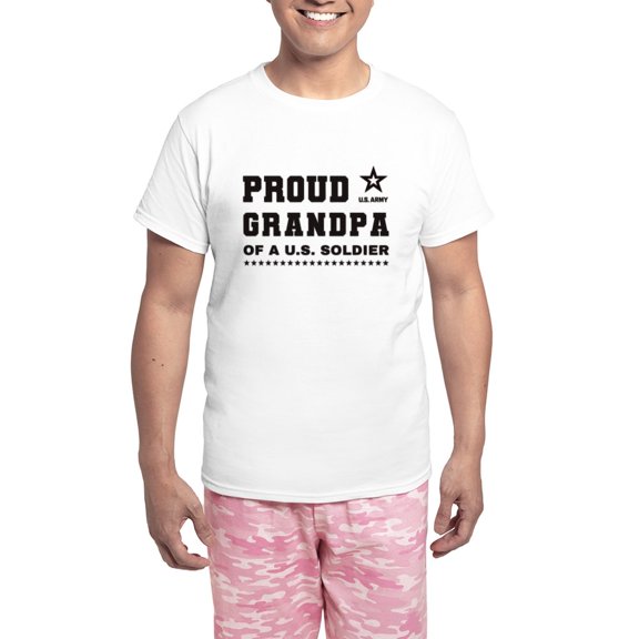 CafePress - Proud Grandpa Of A Soldier Black Pajamas - Men's Light Loose Fit Cotton Pajama Set
