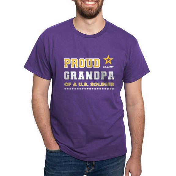 CafePress - Proud Grandpa Of A Solider White And Gold T Shirt - Men's Classic Graphic Cotton T-Shirt